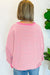 Dames Lange Mouw Top met Santa Claus Print en Roze Strepen 1
