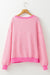 Dames Lange Mouw Top met Santa Claus Print en Roze Strepen 5