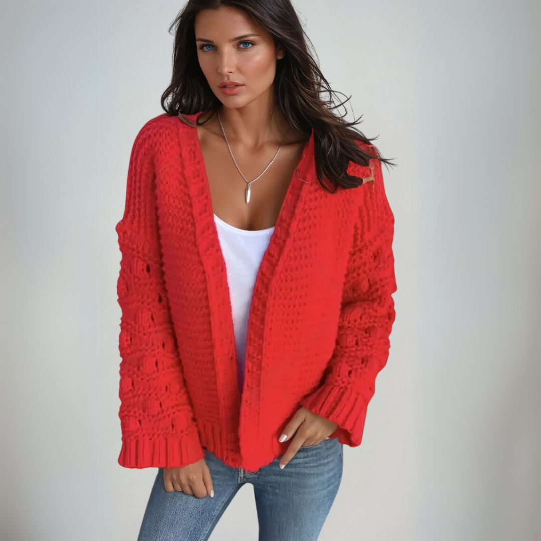 Dames Lange Mouwen Cardigan Chunky Brei 2