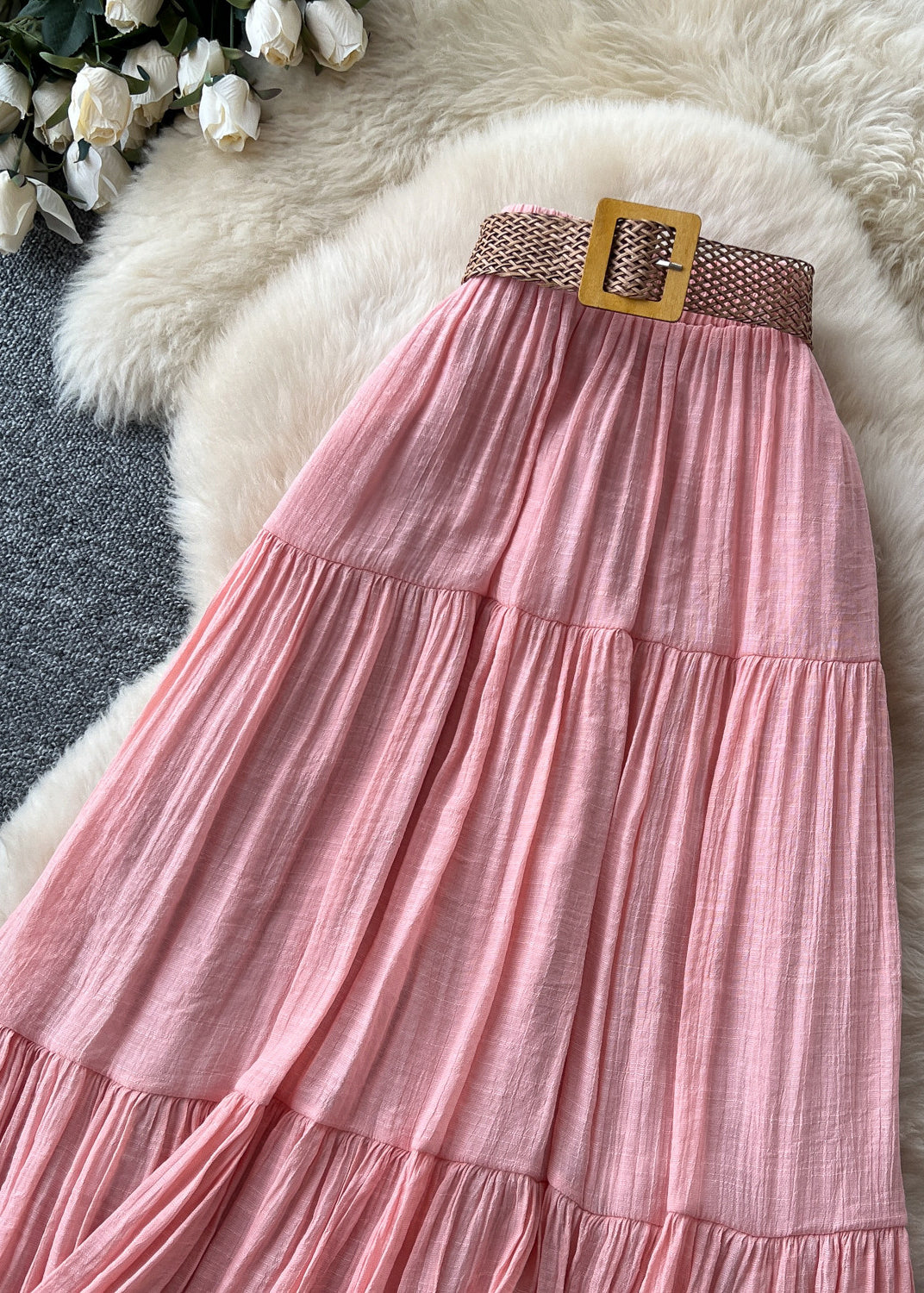 Dames Lange Rok Boho Patchwork Met Gerimpeld Ontwerp Voor Zomerse Casual Looks 2