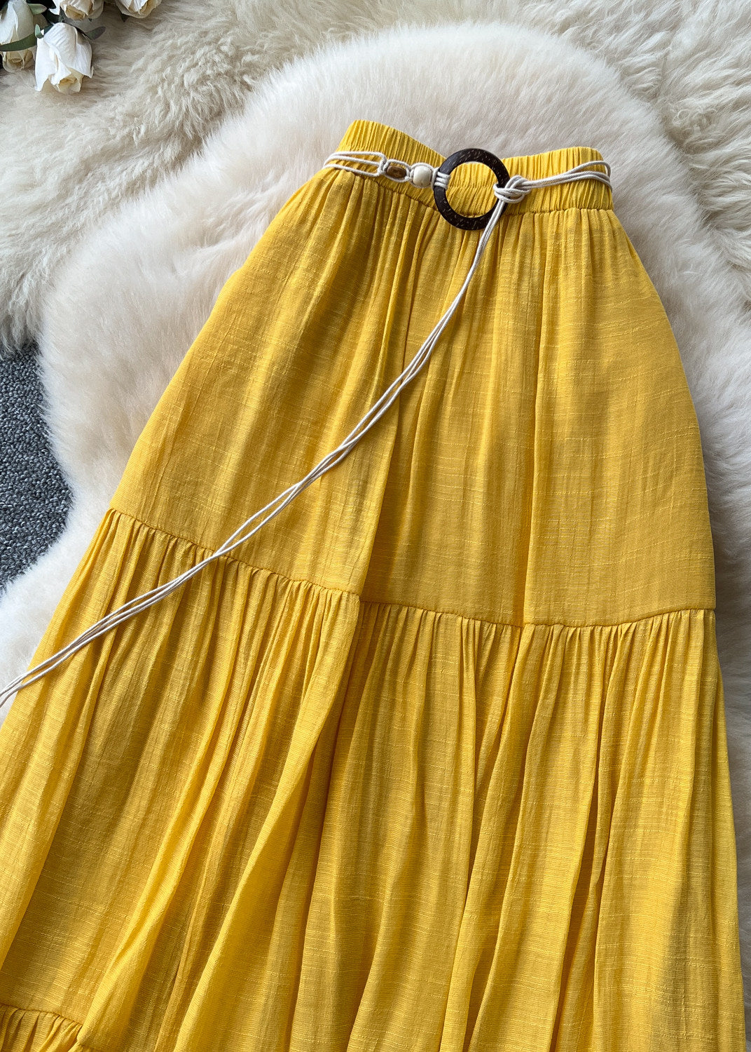 Dames Lange Rok Patchwork Met Elastische Taille Zomerstijl 2
