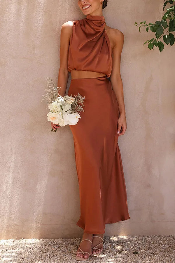 Dames Lange Set Minimalistisch met Drapeerbare Top 2