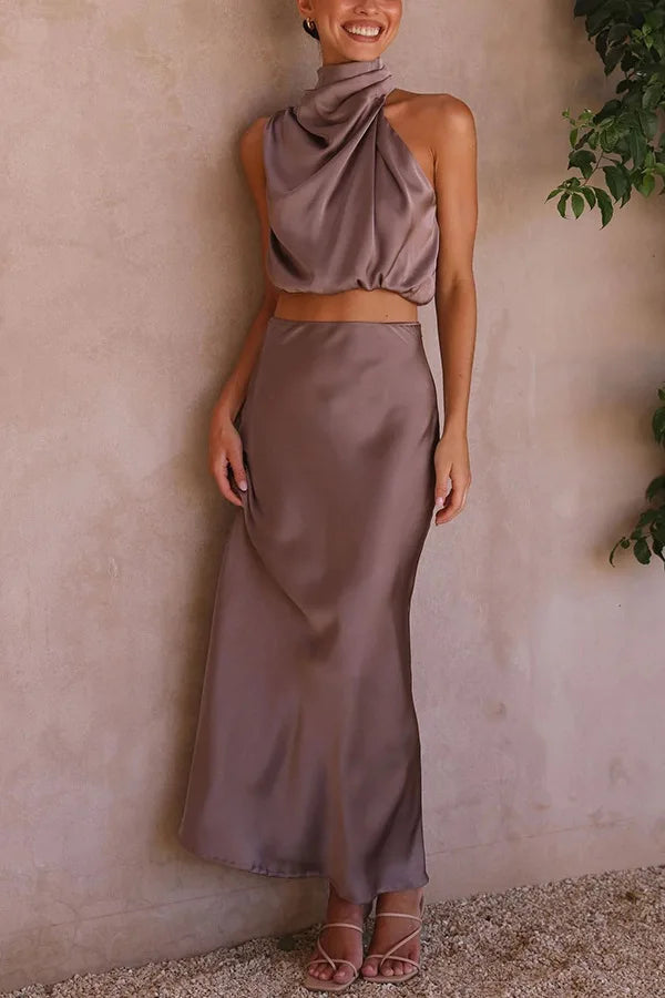 Dames Lange Set Minimalistisch met Drapeerbare Top 5
