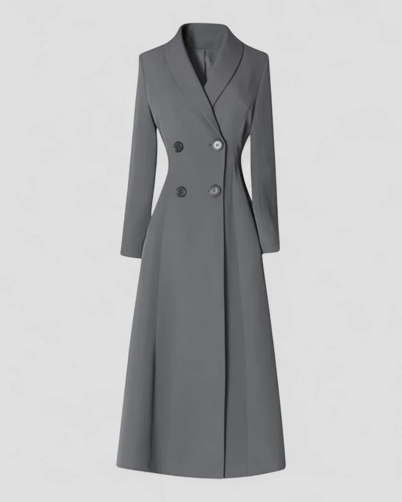 Dames Lange Trenchcoat Met Knoopdetail 1