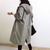 Dames Lange Trenchcoat met Kapuze en Verstelbare Taille 7