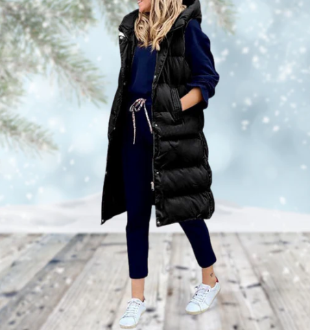 Dames Lange Weste Mantel Stijlvol 1