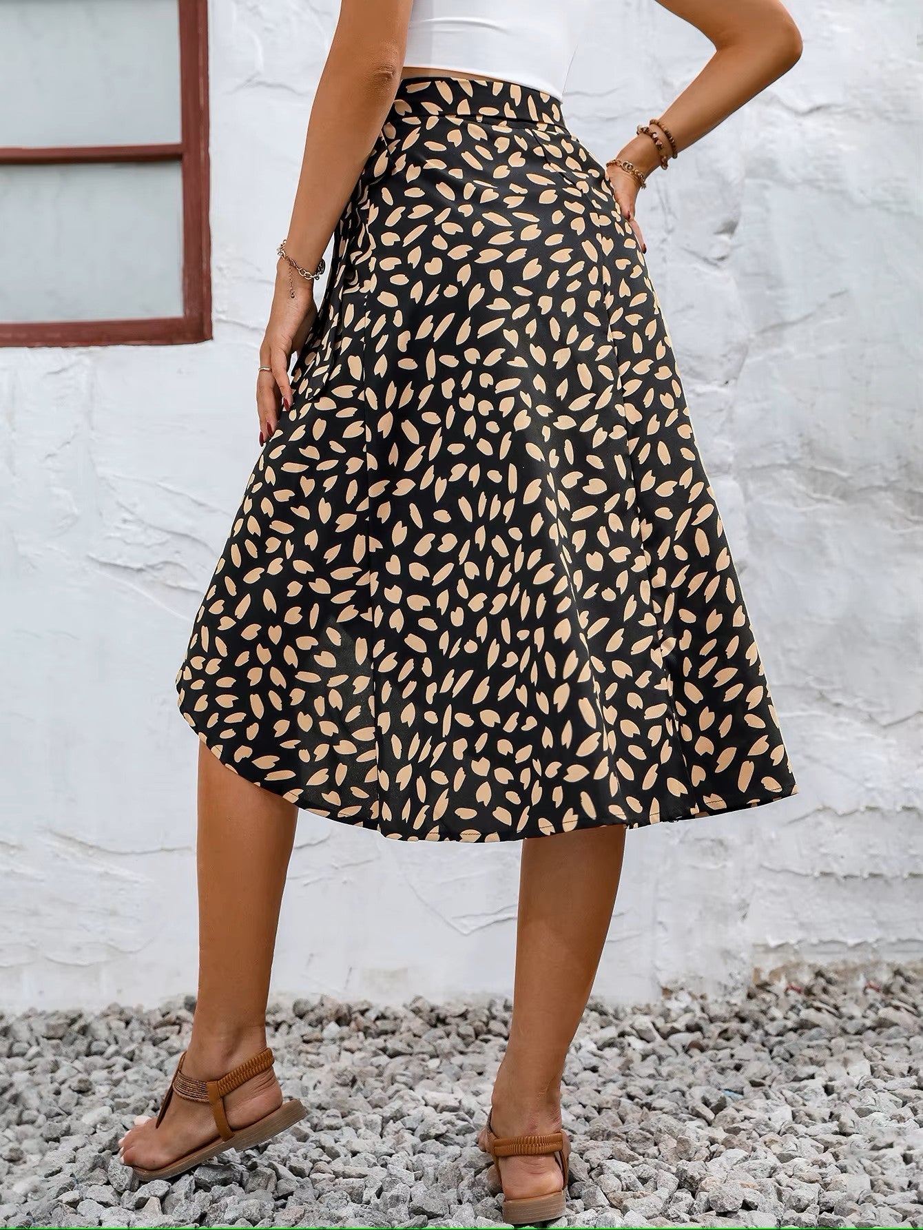 Dames Lange Wikkelrok Met Asymmetrische Zoom 2