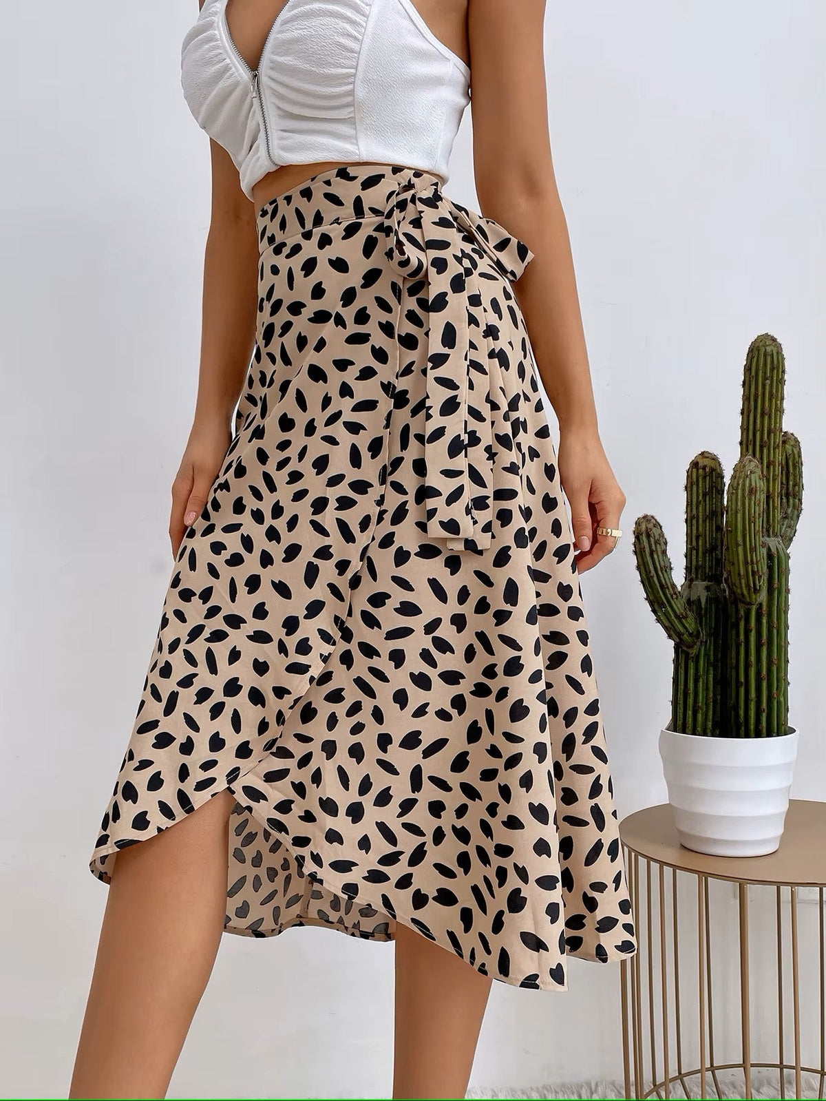 Dames Lange Wikkelrok Met Asymmetrische Zoom 4