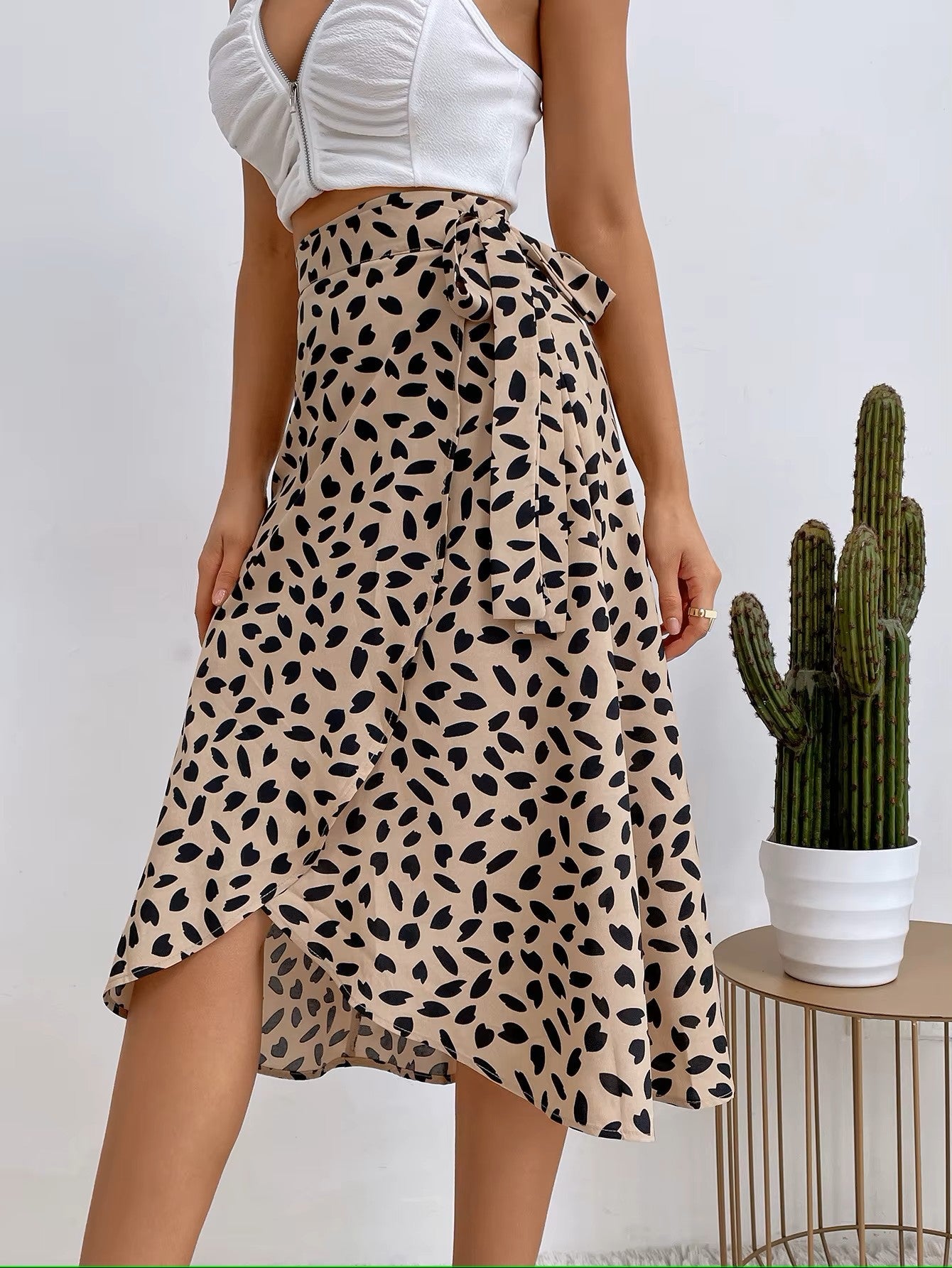 Dames Lange Wikkelrok Met Asymmetrische Zoom 4