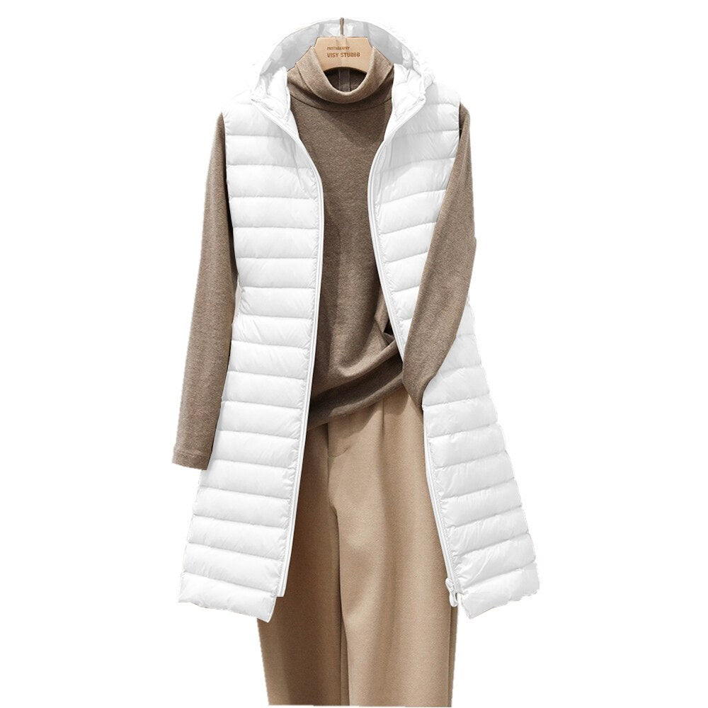 Dames Lange Winterjas Met Capuchon Gewatteerd Stylish 5