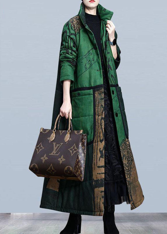 Dames Lange Winterjas Met Print En Zakjes Voor Koudere Maanden 1