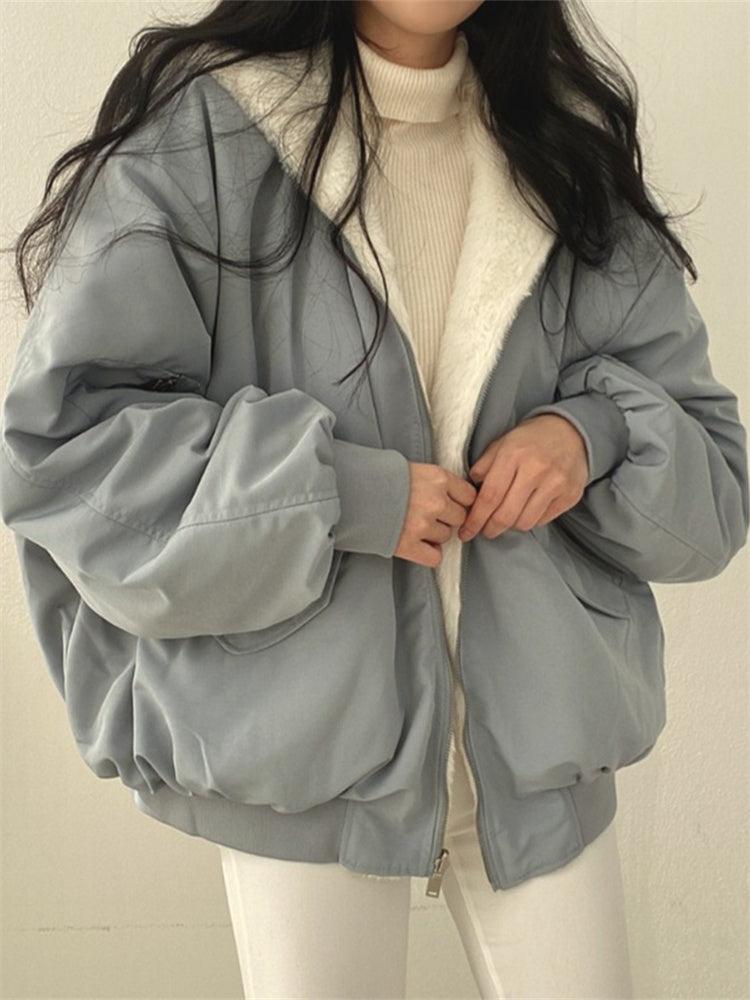 Dames Lange Winterjas Oversized Met Rits 1