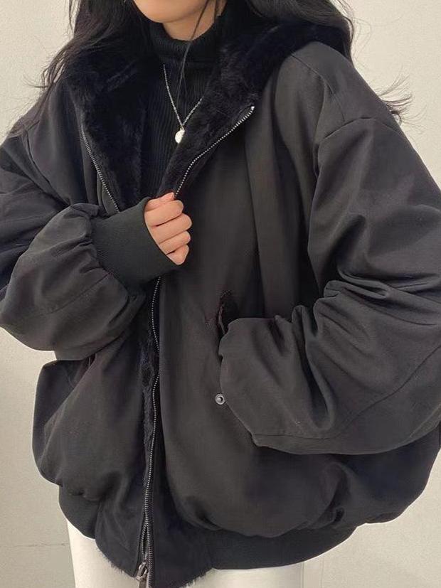 Dames Lange Winterjas Oversized Met Rits 4