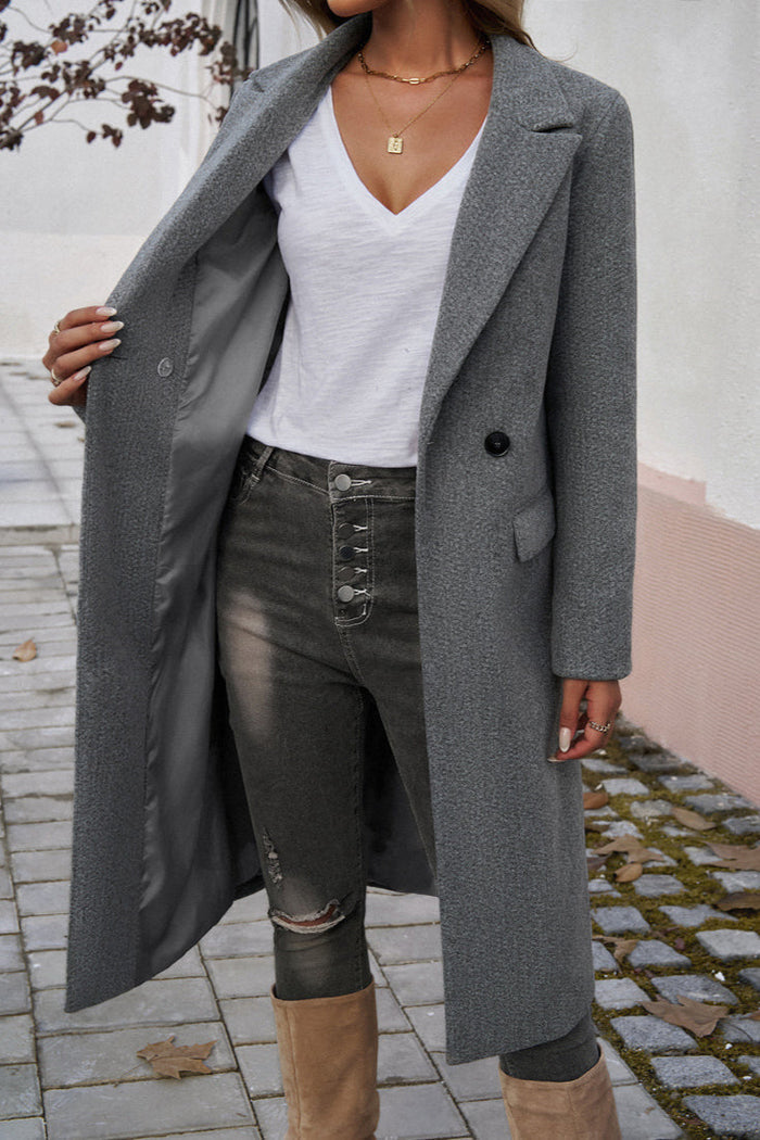 Dames Lange Winterjas Tailored Met Structuur 1