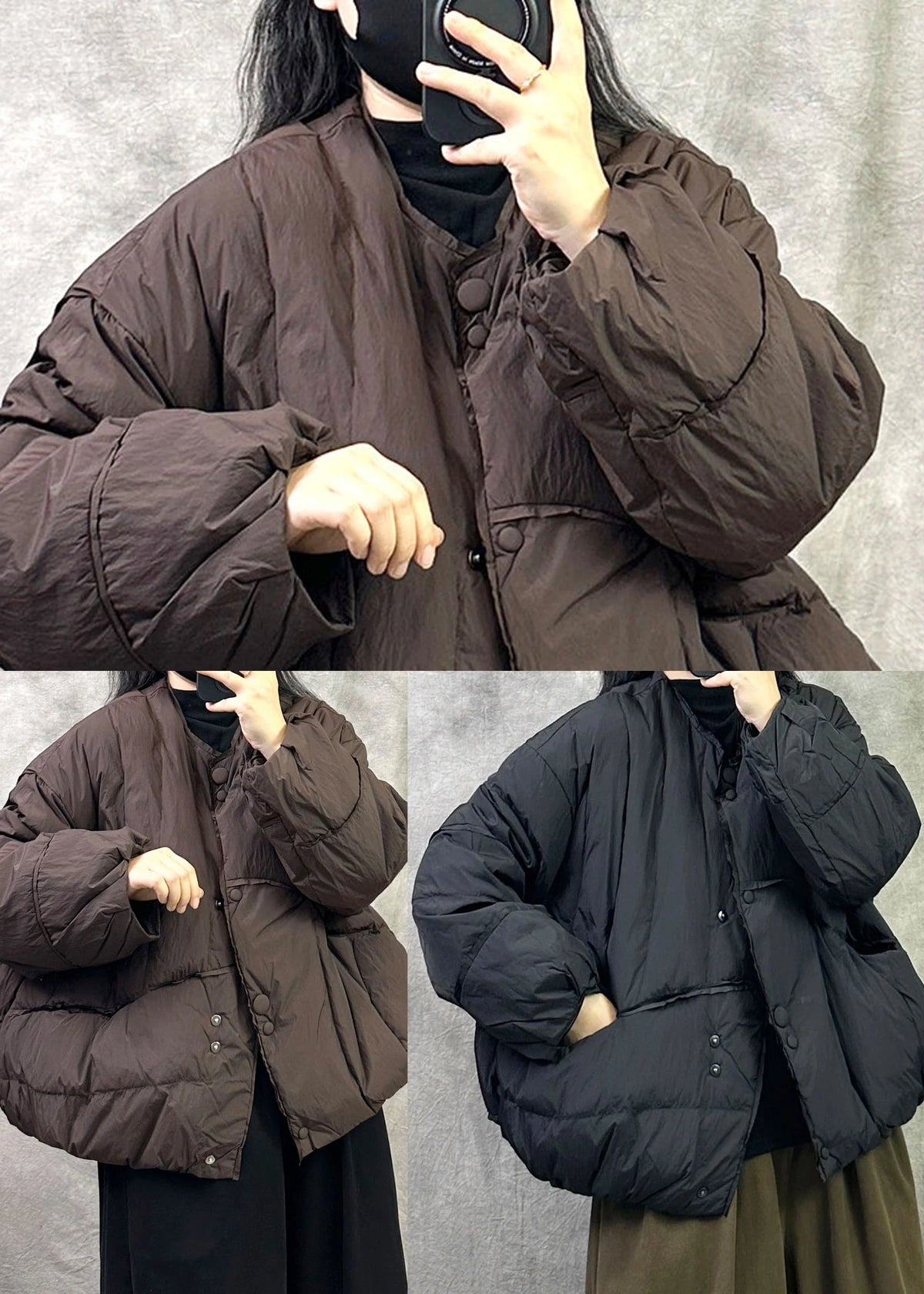 Dames Lange Winterjas Vintage Oversized Style 4