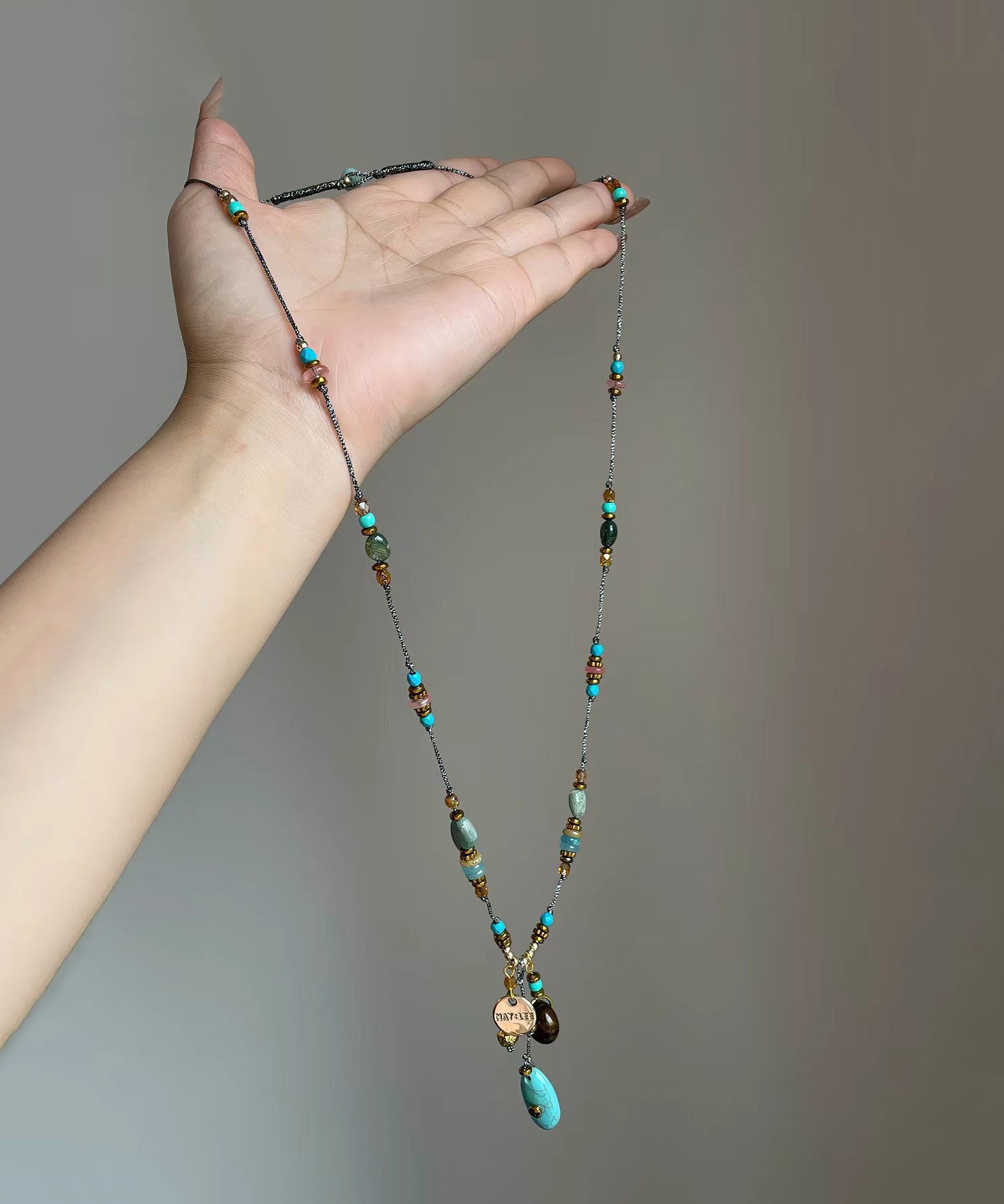Dames Lariat Ketting Boho Stijl Gevlochten Koord 1
