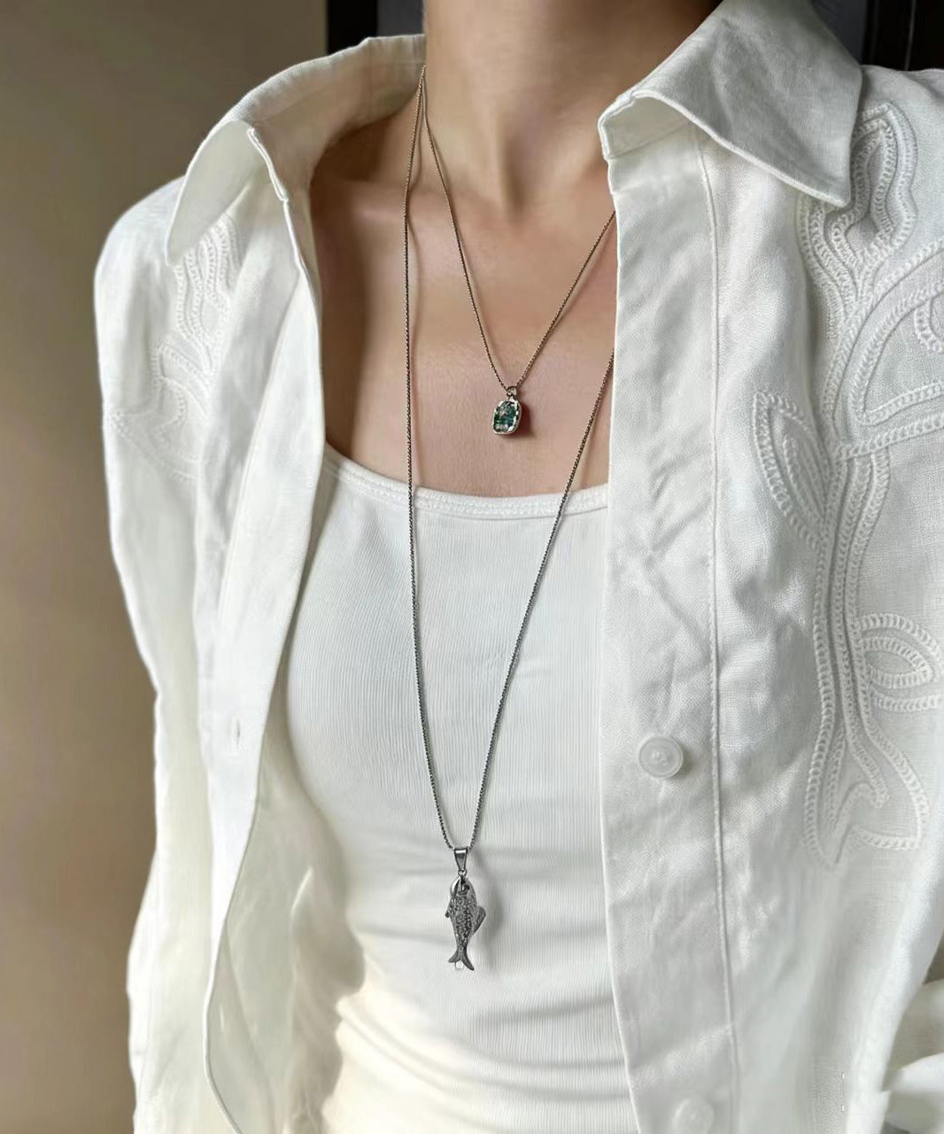 Dames Lariat Ketting Boho Stijl Kleine Vis 1