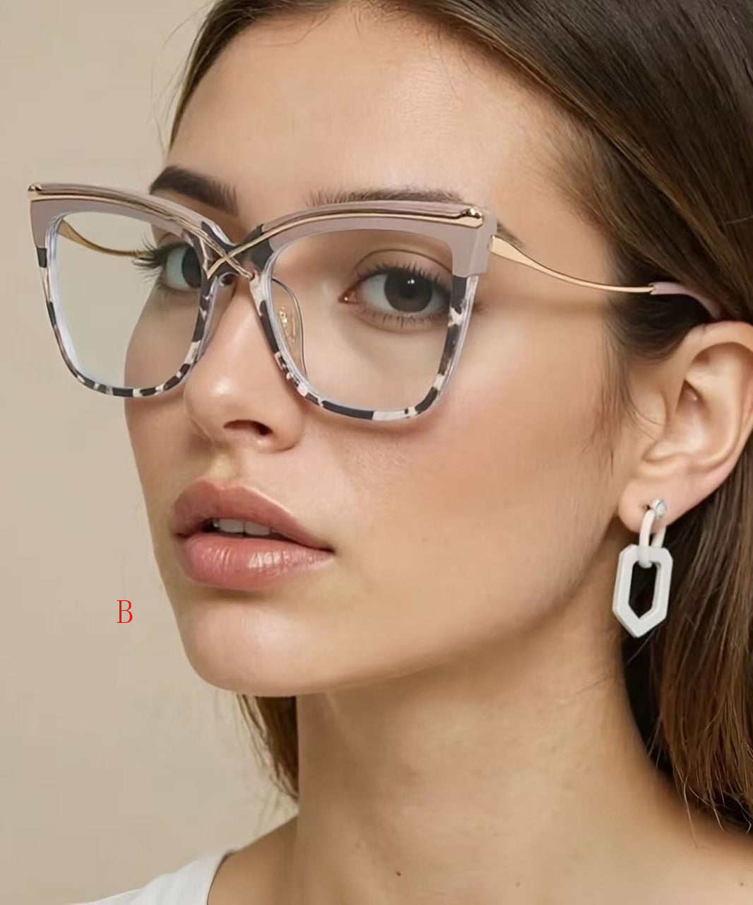 Dames Leesbril Cat Eye Stijlvol Metalen Montuur 1
