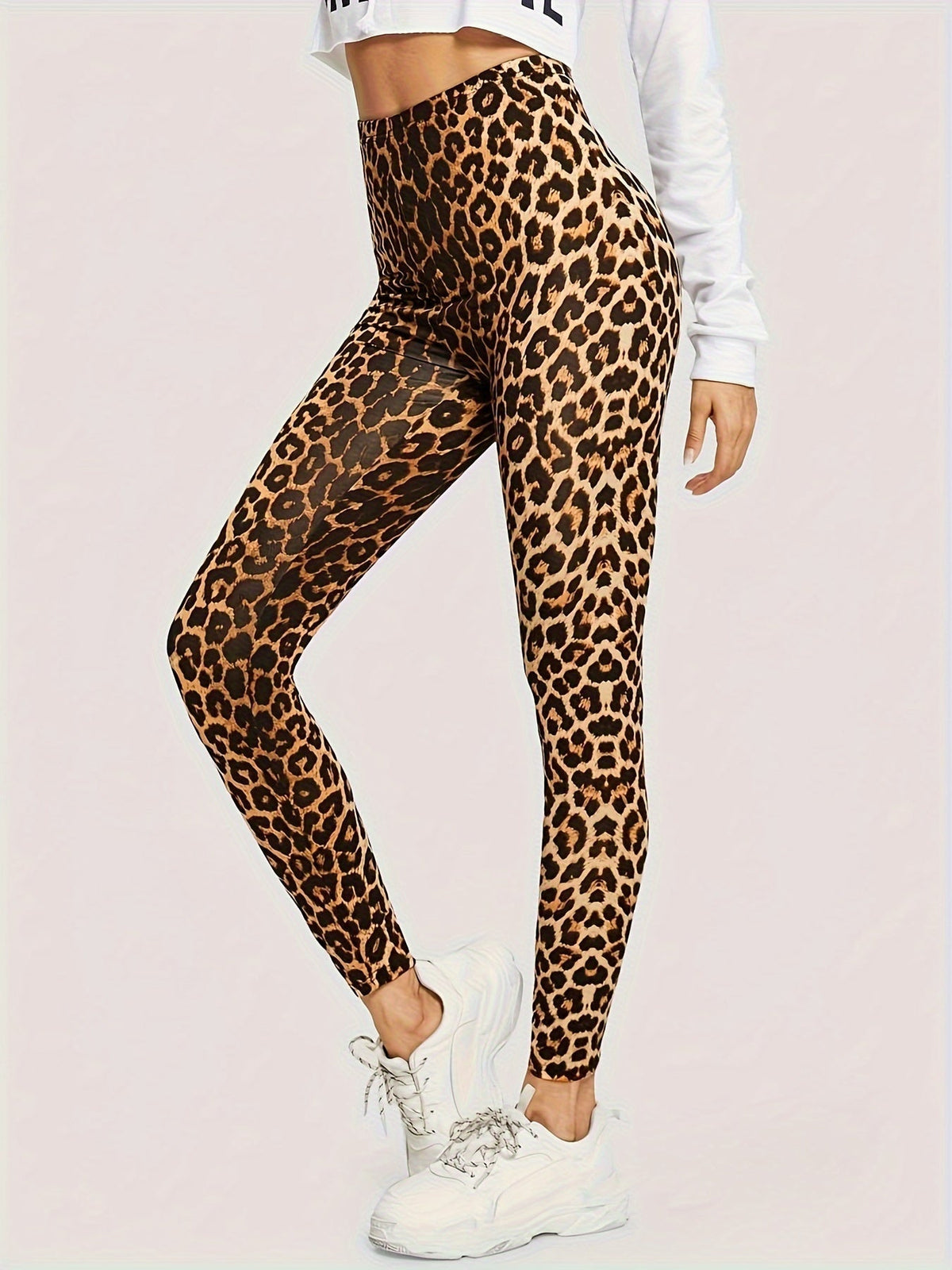 Dames Leggings Luipaardprint Stretch Polyester 3