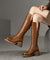 Dames Leren Boots Chunky met Rits en Rubberen Zool 2