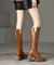 Dames Leren Boots Chunky met Rits en Rubberen Zool 3
