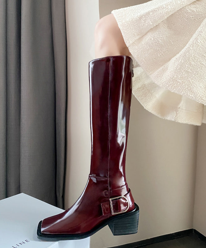 Dames Leren Bovenlaarzen met Ritssluiting 4