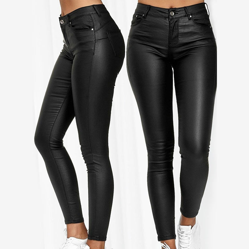 Dames Leren Broek Stretch 0