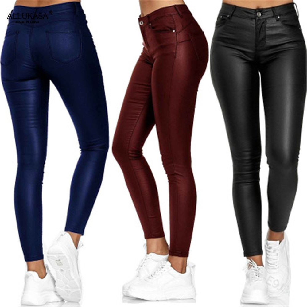 Dames Leren Broek Stretch 1