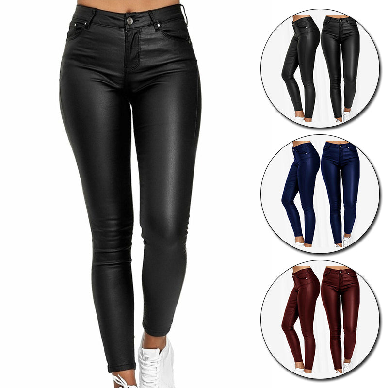 Dames Leren Broek Stretch 2