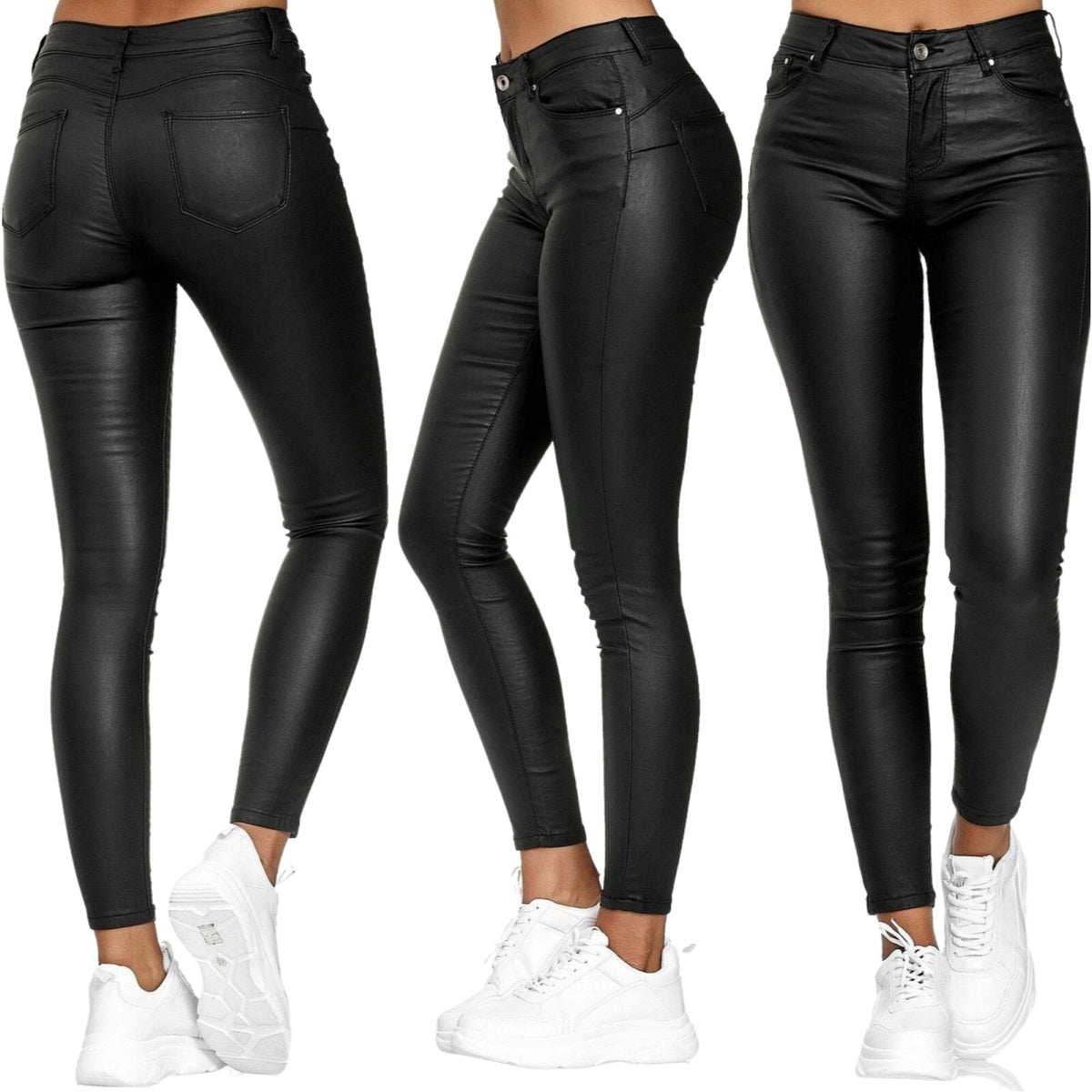 Dames Leren Broek Stretch 3