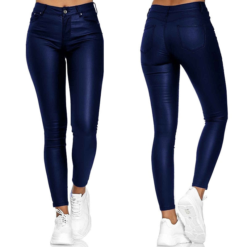 Dames Leren Broek Stretch 6