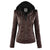 Dames Leren Jas Korte Stijl met Afneembare Capuchon en Thermische Voering 6
