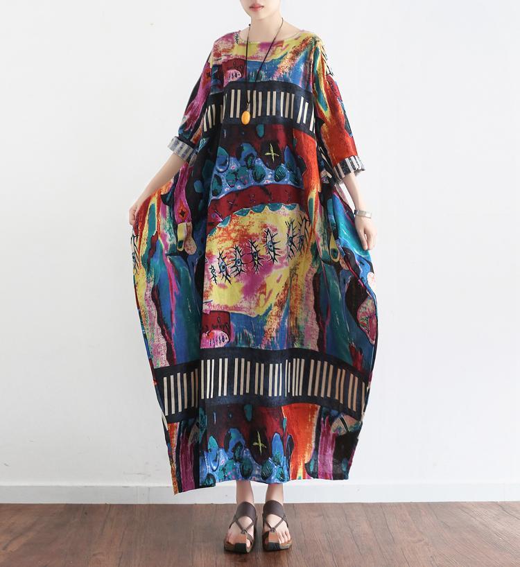 Dames Linnen Jurk Oversized Kaftan Stijl 1