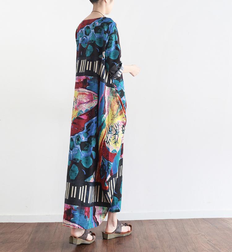 Dames Linnen Jurk Oversized Kaftan Stijl 2
