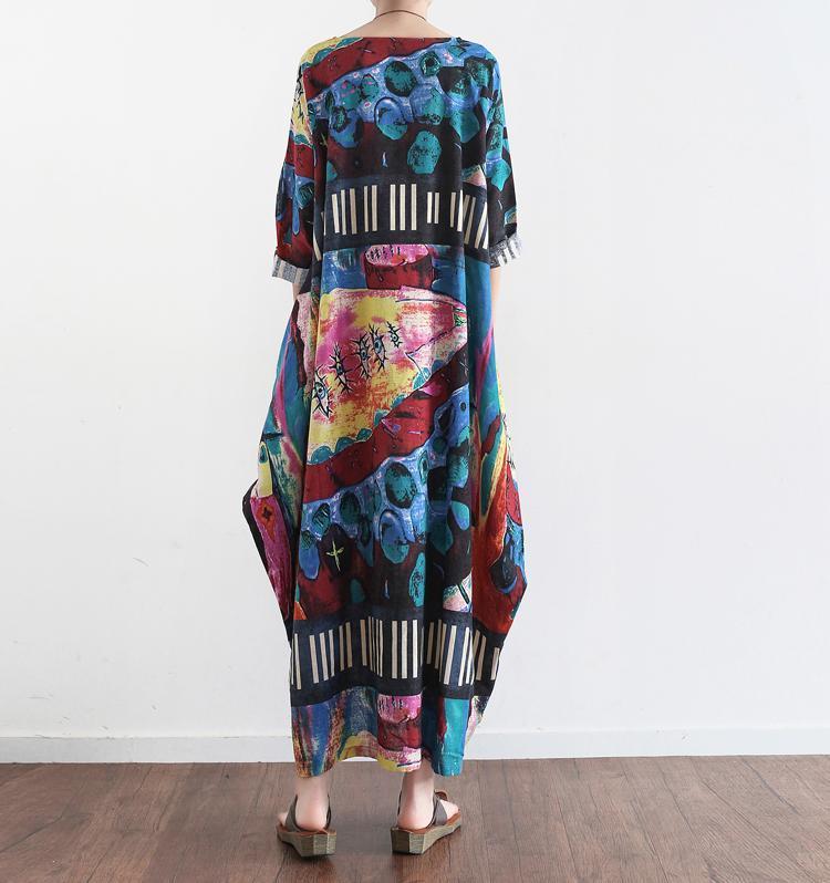 Dames Linnen Jurk Oversized Kaftan Stijl 3