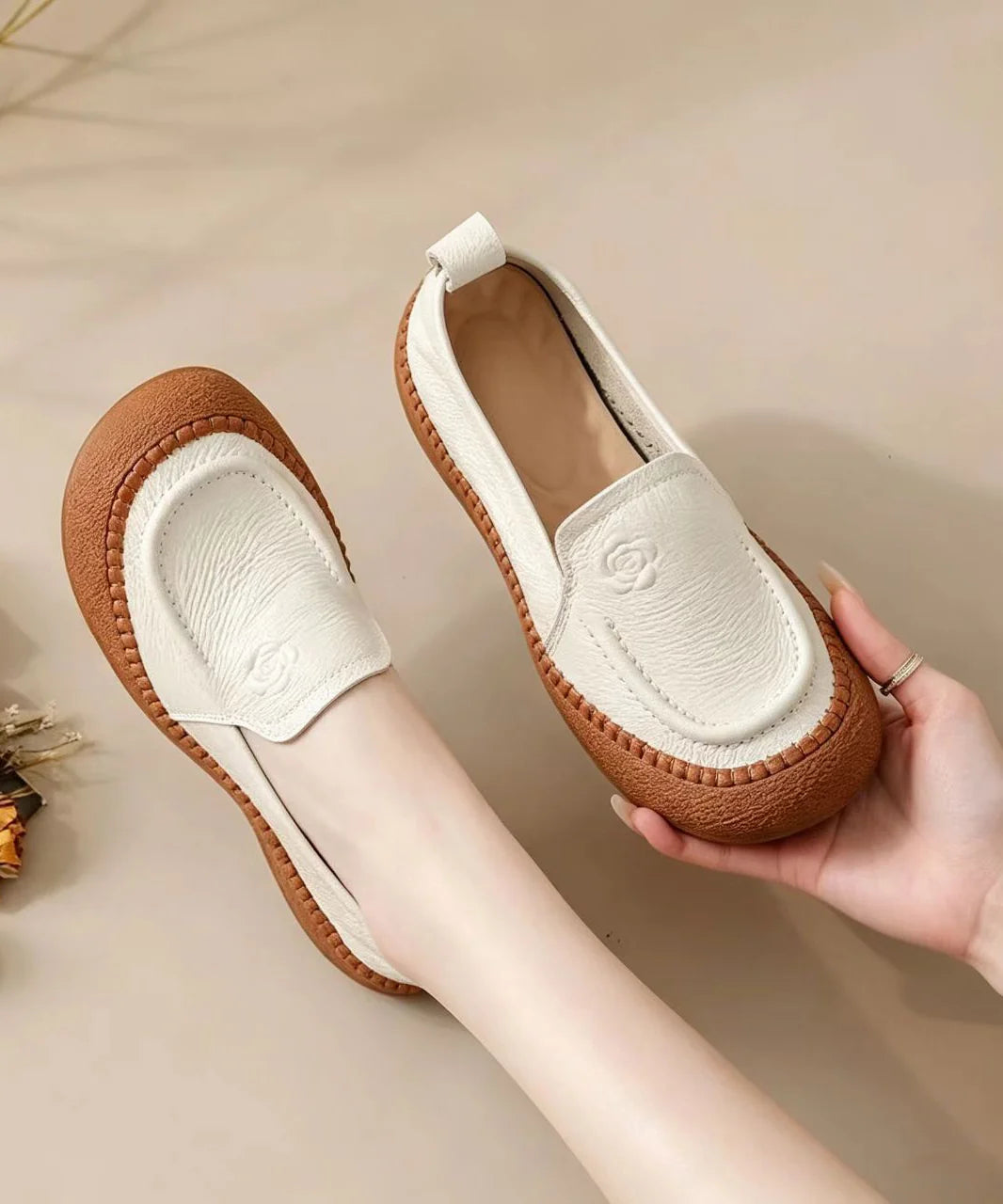 Dames Loafers Casual Met Reliëf En Bloemenmotief 3
