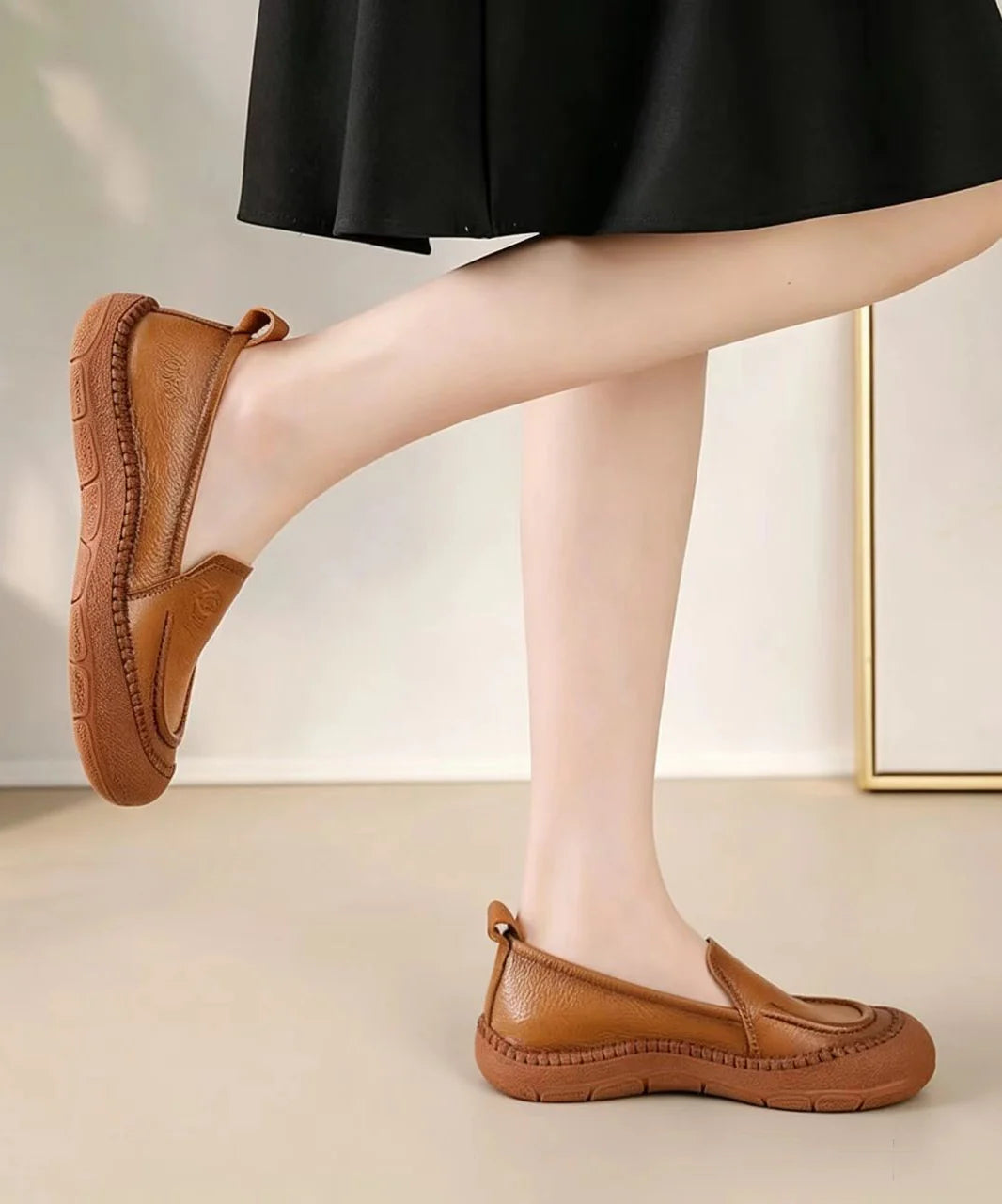 Dames Loafers Casual Met Reliëf En Bloemenmotief 4