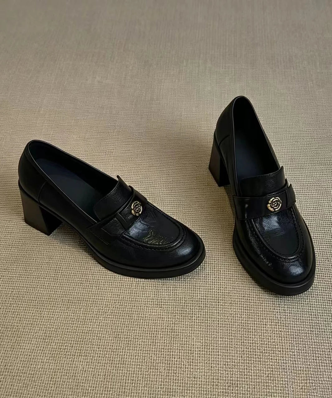 Dames Loafers Chunky Retro Stijl 0