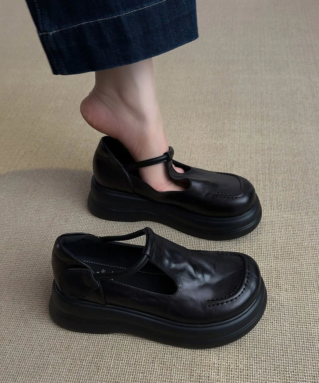 Dames Loafers Met Plateauzool En Gespbandje 1