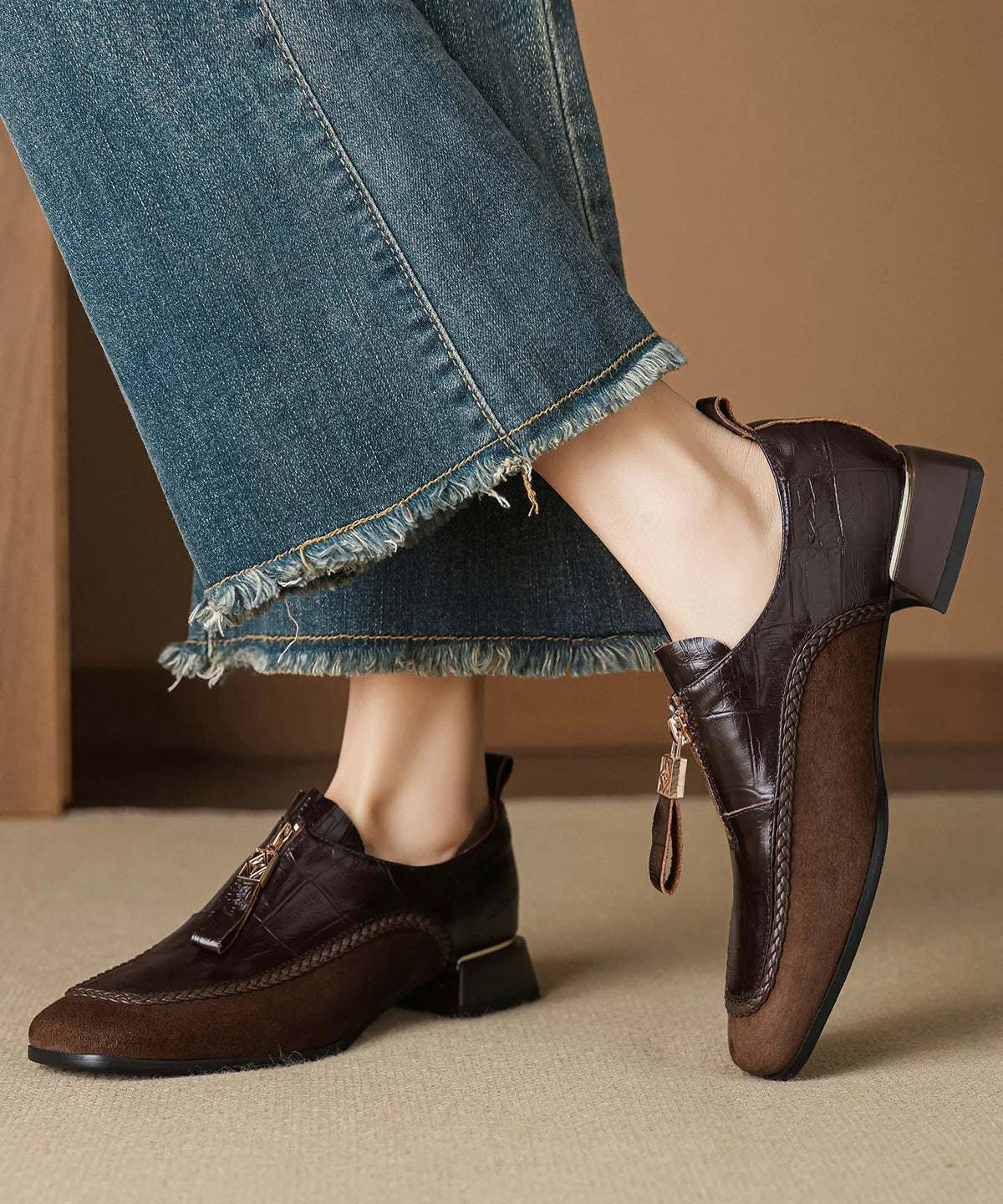 Dames Loafers Robuust Retro Design 4