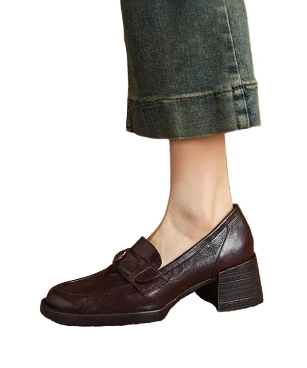 Dames Loafers Robuuste Stijl met Stevige Hak 0