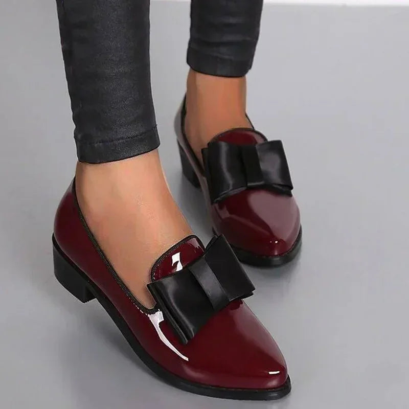 Dames Loafers Stijlvol met Decoratieve Strik en Puntige Neus 5