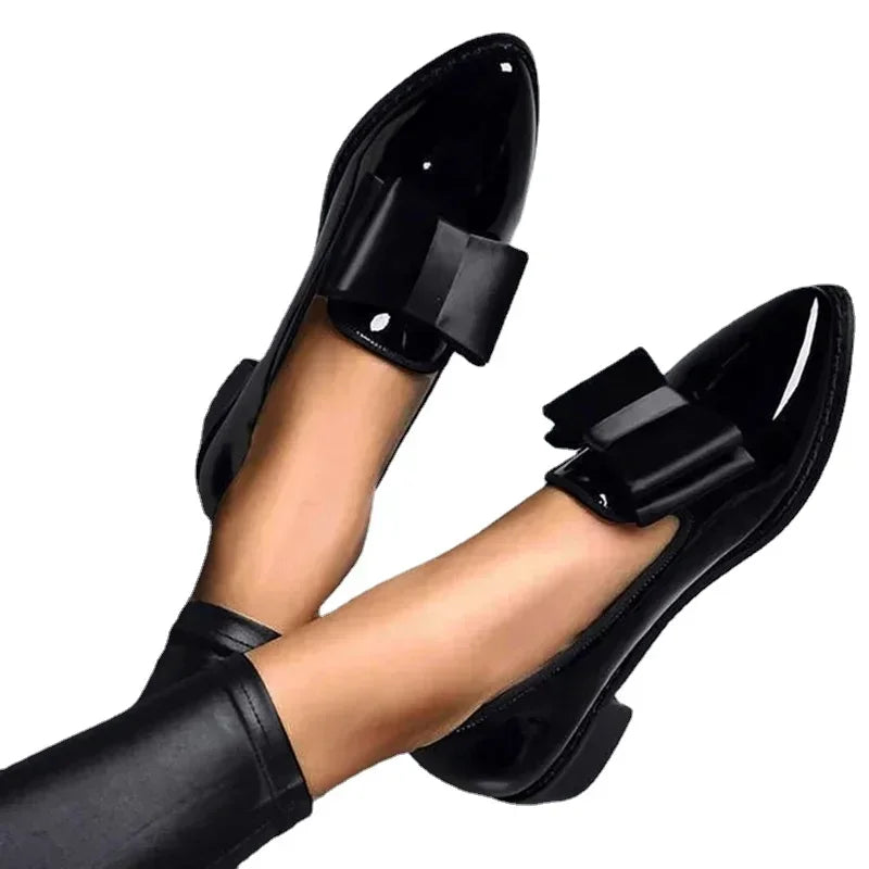 Dames Loafers Stijlvol met Decoratieve Strik en Puntige Neus 7
