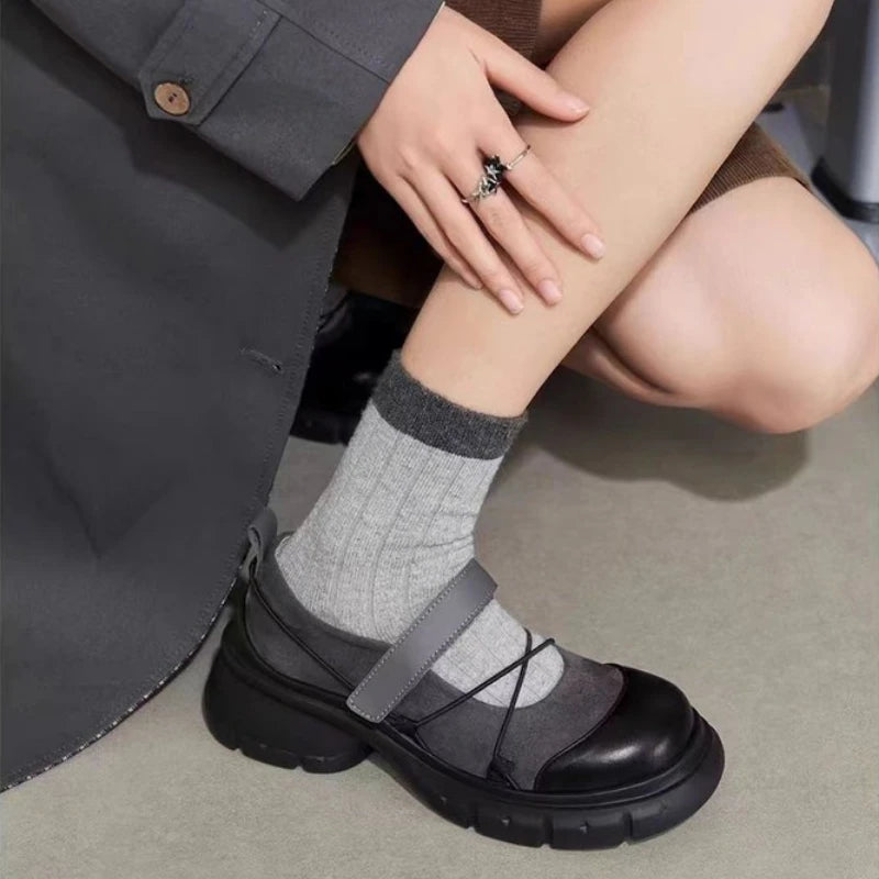 Dames Loafers met Plateauzool en Gekruiste Bandjes 3