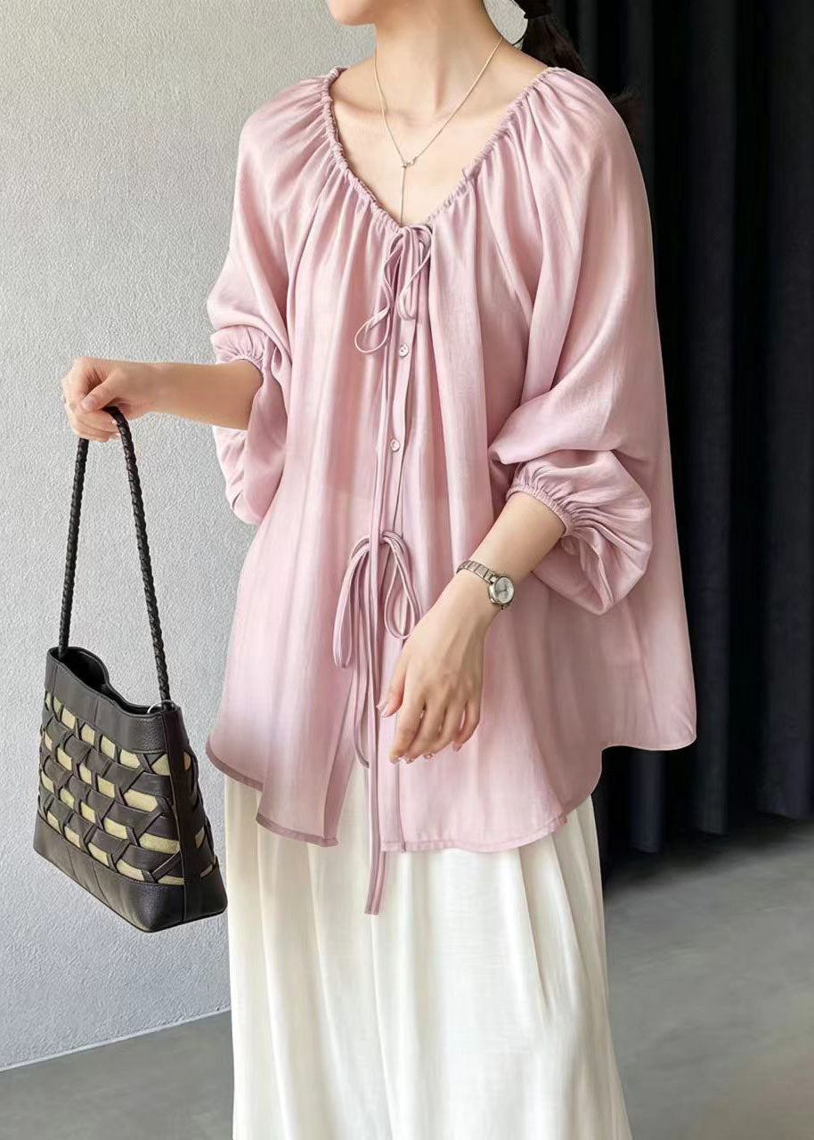 Dames Losse Shirt Met Trekkoord Zomerse Stijl 1