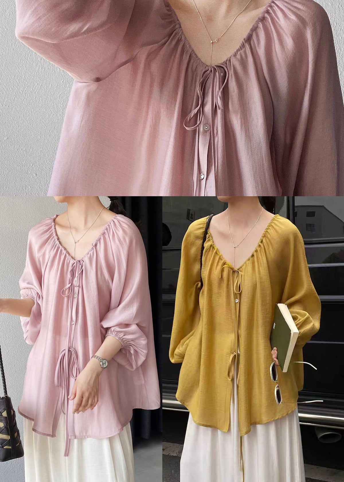 Dames Losse Shirt Met Trekkoord Zomerse Stijl 4