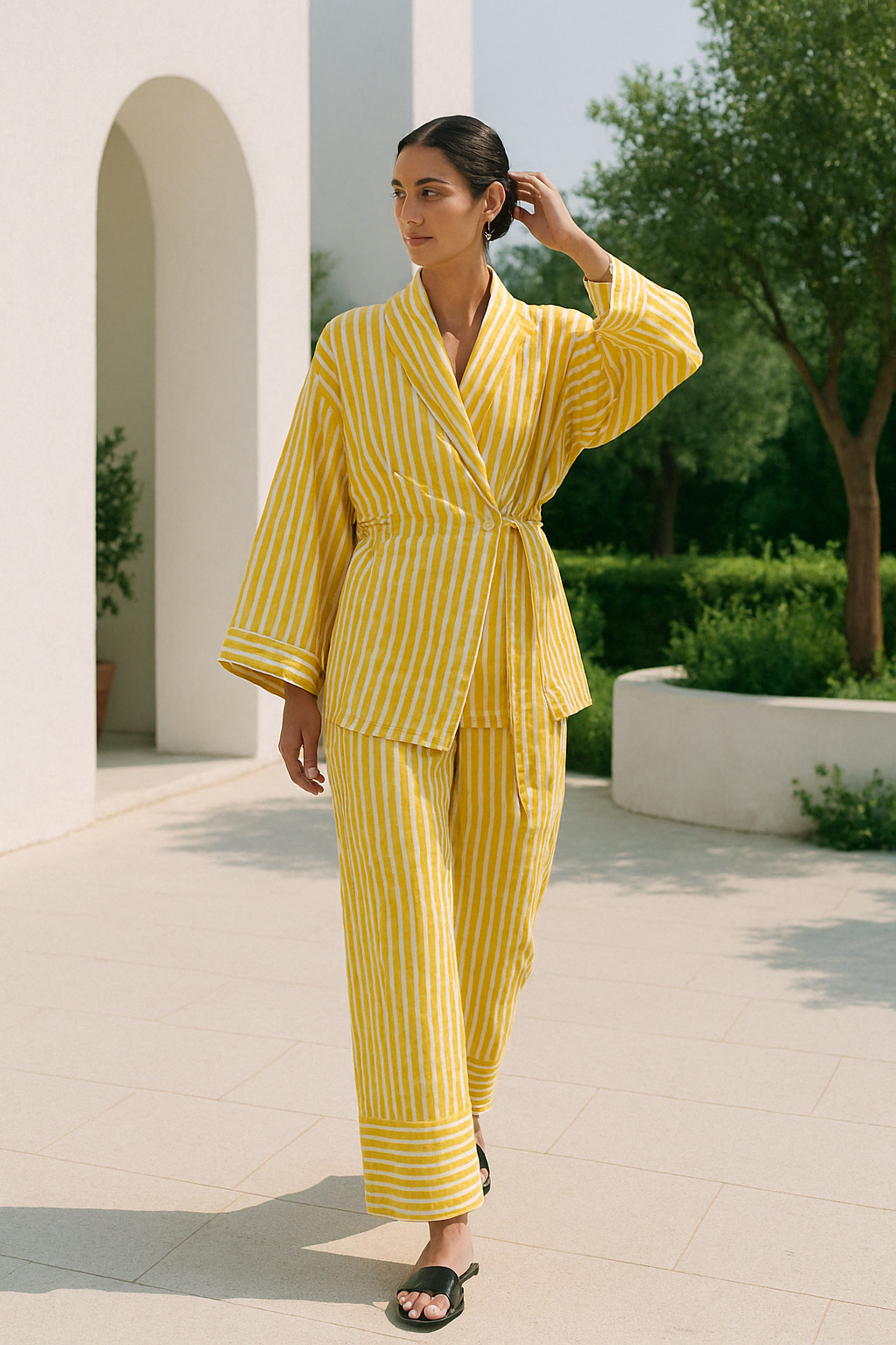 Dames Lounge Set Casual Oversized Geweven Stof 1