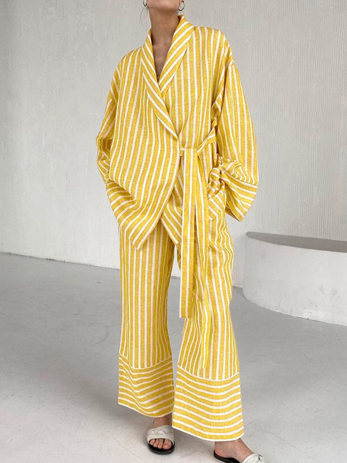 Dames Lounge Set Casual Oversized Geweven Stof 4