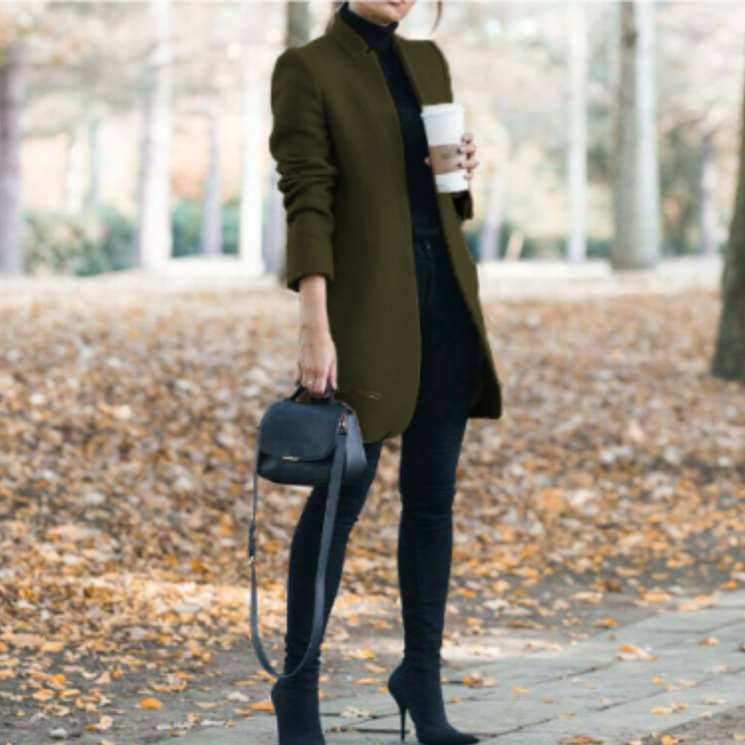 Dames Mantel Stehkragen Klassiek Wolmix 3