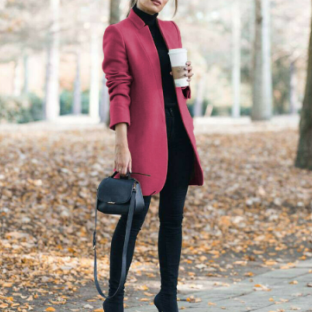 Dames Mantel Stehkragen Klassiek Wolmix 4